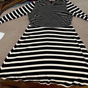 Loft cute B/W striped dress